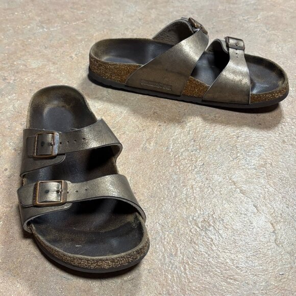 Birkenstock Sydney Slide Sandals Graceful Taupe Womens 39 US 8 Straps Cork - Picture 2 of 14